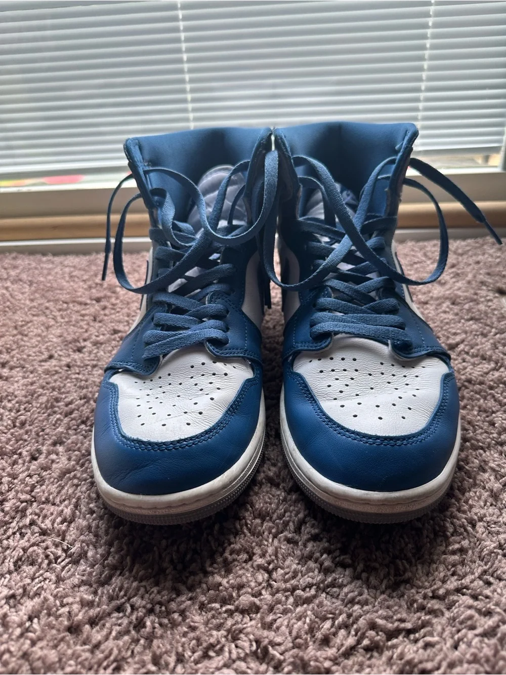Jordan Men's Blue White High-Top Sneakers